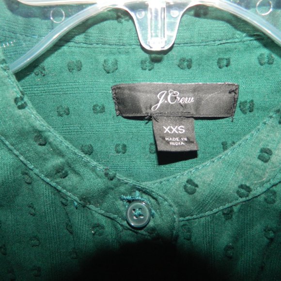 J. Crew Swiss dot Puff Long Sleeve Top Blouse Size XXS (D-5) - Picture 2 of 4